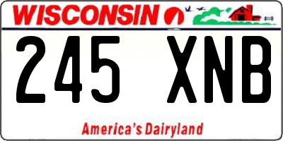 WI license plate 245XNB