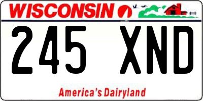 WI license plate 245XND