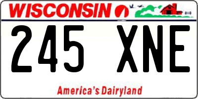 WI license plate 245XNE