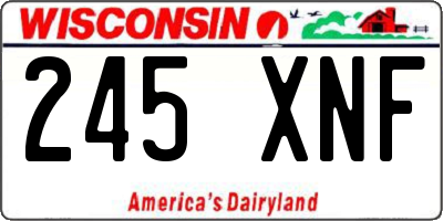WI license plate 245XNF