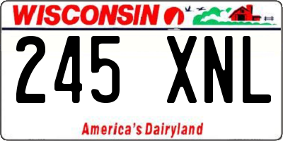 WI license plate 245XNL