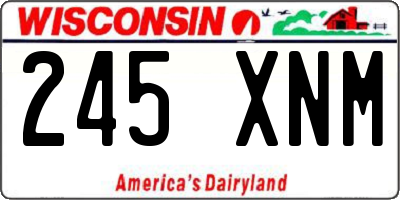 WI license plate 245XNM