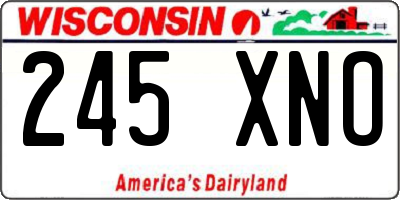 WI license plate 245XNO
