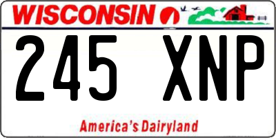 WI license plate 245XNP