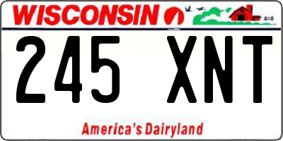 WI license plate 245XNT