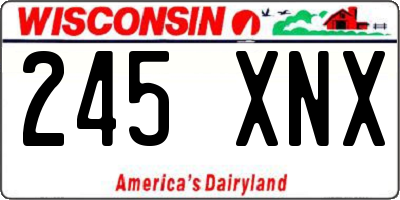 WI license plate 245XNX