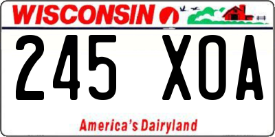 WI license plate 245XOA