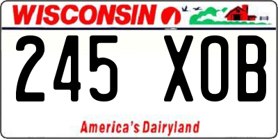 WI license plate 245XOB