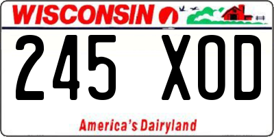 WI license plate 245XOD