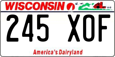 WI license plate 245XOF