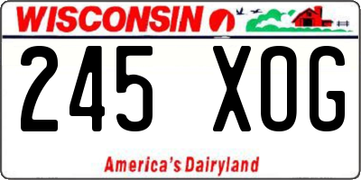 WI license plate 245XOG