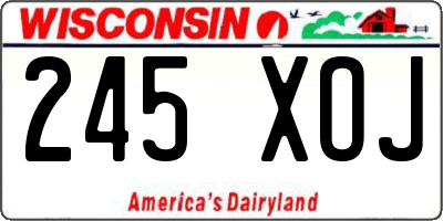 WI license plate 245XOJ