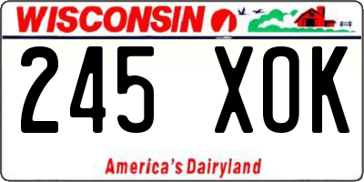 WI license plate 245XOK