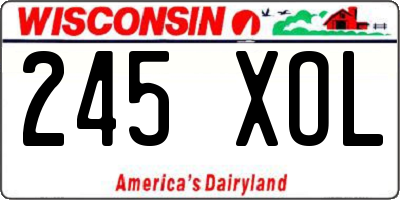 WI license plate 245XOL