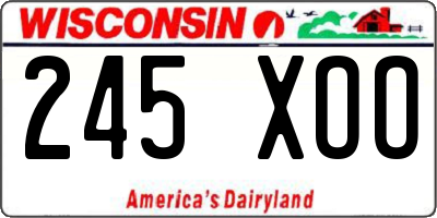 WI license plate 245XOO