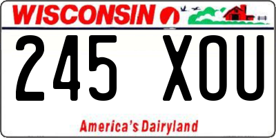 WI license plate 245XOU