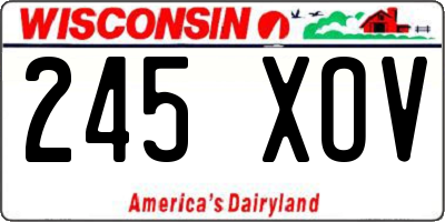 WI license plate 245XOV