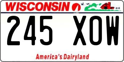 WI license plate 245XOW