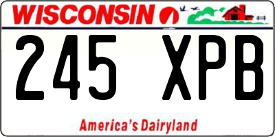 WI license plate 245XPB