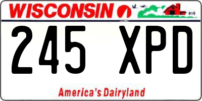 WI license plate 245XPD