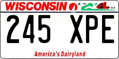 WI license plate 245XPE