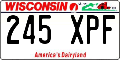 WI license plate 245XPF