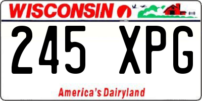 WI license plate 245XPG