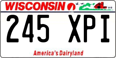 WI license plate 245XPI