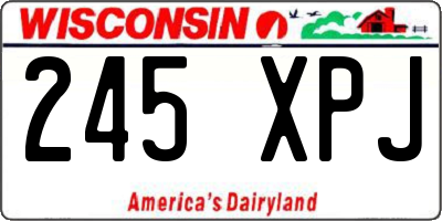 WI license plate 245XPJ