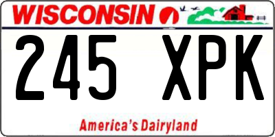 WI license plate 245XPK