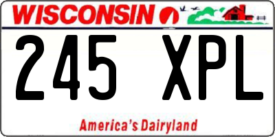 WI license plate 245XPL