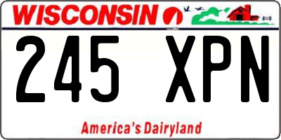 WI license plate 245XPN