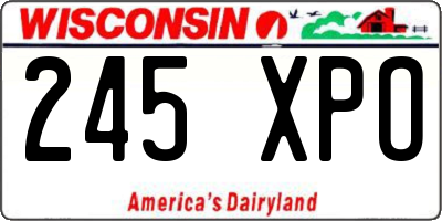 WI license plate 245XPO
