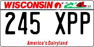 WI license plate 245XPP