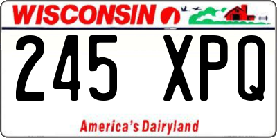 WI license plate 245XPQ