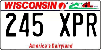 WI license plate 245XPR