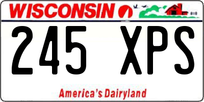 WI license plate 245XPS