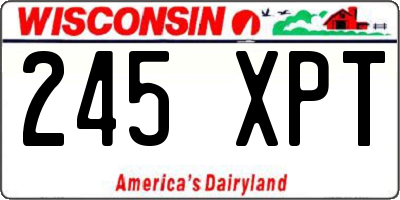 WI license plate 245XPT