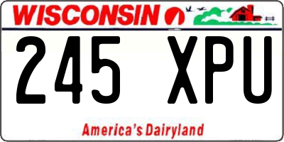 WI license plate 245XPU