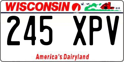 WI license plate 245XPV