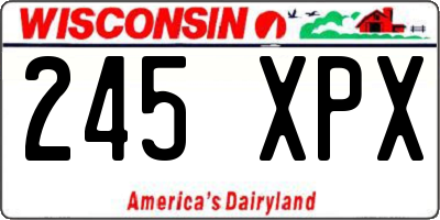 WI license plate 245XPX