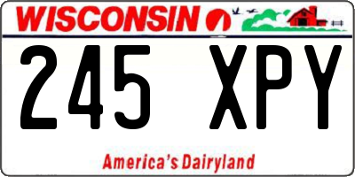 WI license plate 245XPY