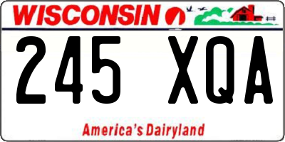 WI license plate 245XQA