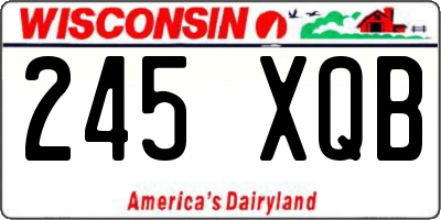 WI license plate 245XQB