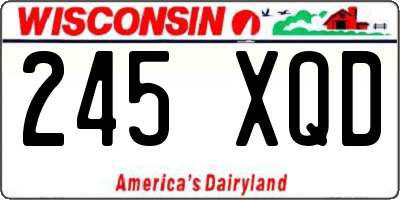 WI license plate 245XQD