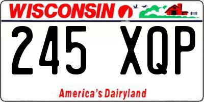 WI license plate 245XQP