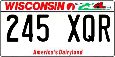 WI license plate 245XQR
