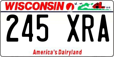 WI license plate 245XRA