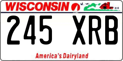 WI license plate 245XRB