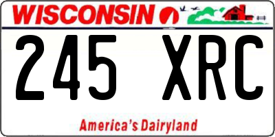WI license plate 245XRC